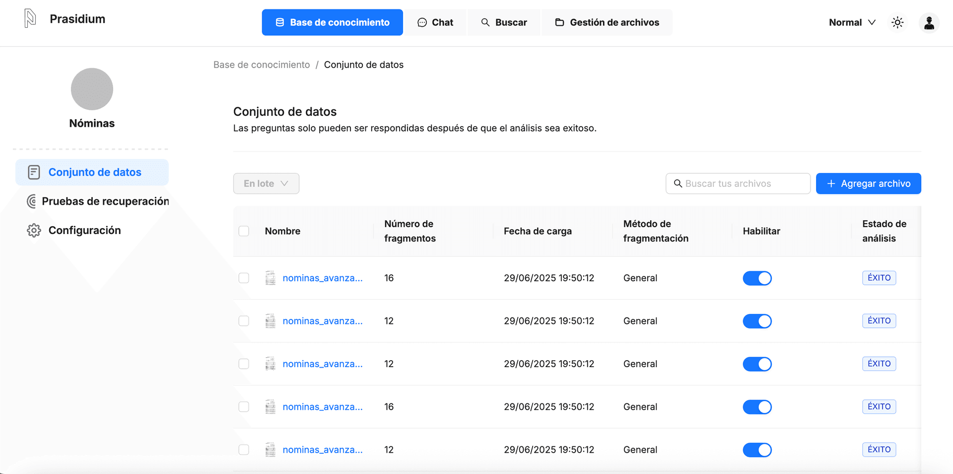 Bases de Conocimiento con Archivos